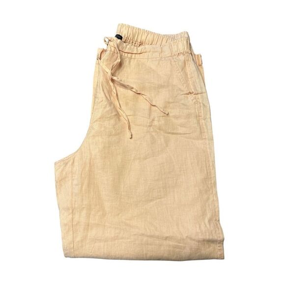 Vince Camuto Women's Peach Linen Tie Front Wide Leg Pants Size 1X Pockets - Picture 1 of 10